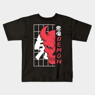 Japan Oni Demon Mask Kids T-Shirt